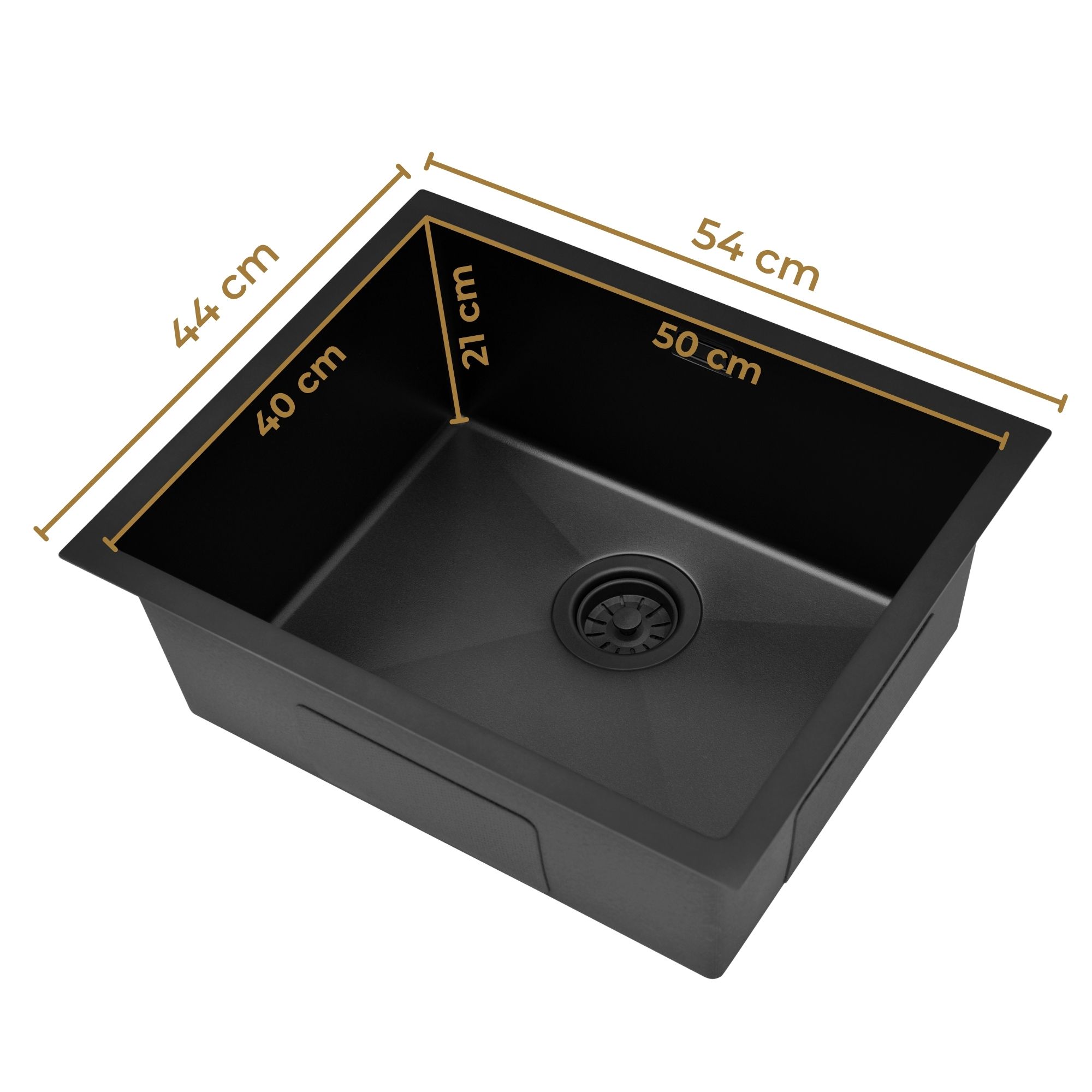 Zlew stalowy jednokomorowy Steel SINK 55 z wymiarowaniem